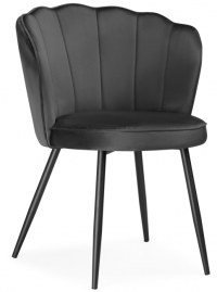 Woodville Стул на металлокаркасе "Coral" серый / черный | Ширина - 61; Глубина - 60; Высота - 78 см