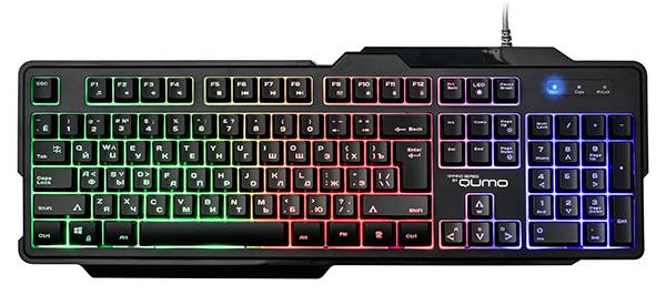 Игровая клавиатура Qumo Cobra K30, проводная, 104 клавиши, подсветка радужная, плетеный кабель