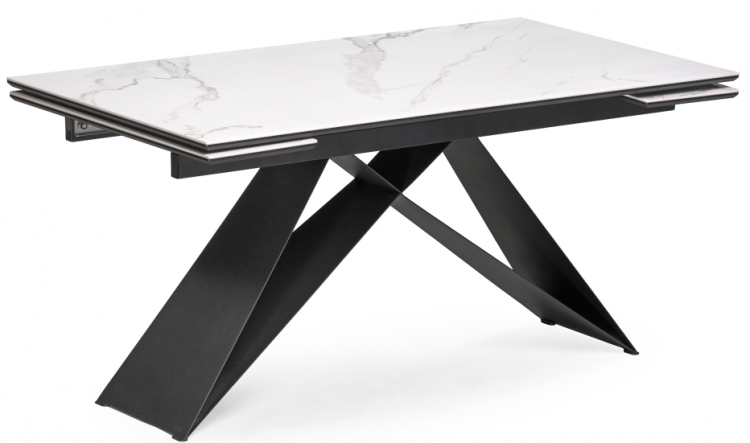 Woodville Керамический стол "Ноттингем" белый мрамор | Ширина - 90; Высота - 77; Длина  в разложенном виде - 220; Длина - 160 см
