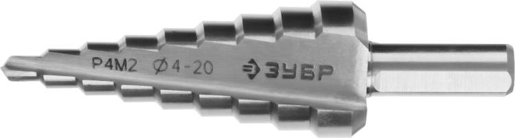 Зубр 29665-4-20-9 Сверло ступенчатое по сталям, d=4-20мм, 9ступ., 8мм