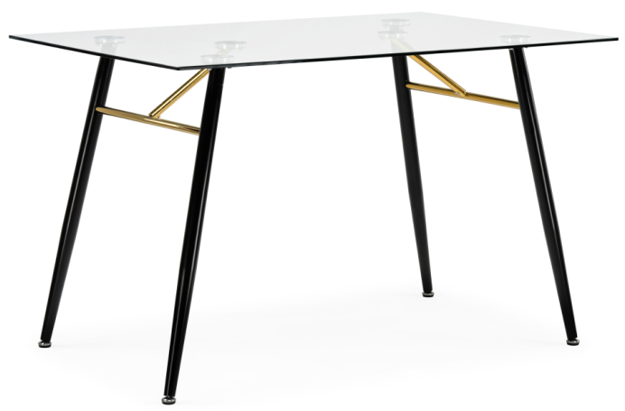 Woodville Стеклянный стол "Holms" прозрачный | черный | Ширина - 80; Высота - 75; Длина - 120 см