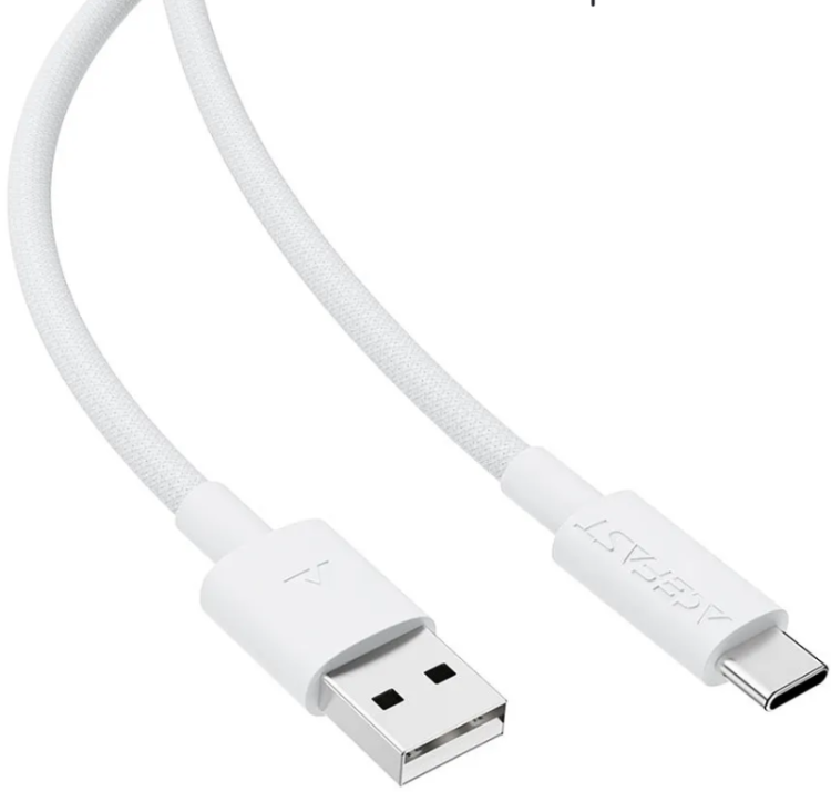 Acefast C18-04 Зарядный дата кабель USB-A To USB-C | Сила тока: до 3А | Длина: 1.2м | Braid Charging Data Cable, белый