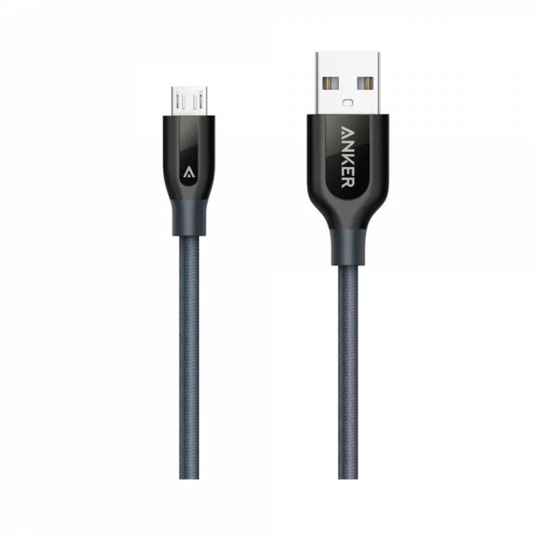 Кабель Anker Powerline+ Micro USB (90 см)  Gray with Offline Packaging V3 with Pouch