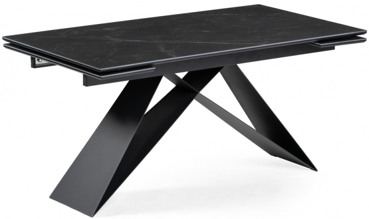 Woodville Керамический стол "Ноттингем" черный мрамор | Ширина - 90; Высота - 77; Длина в разложенном виде - 220; Длина - 160 см