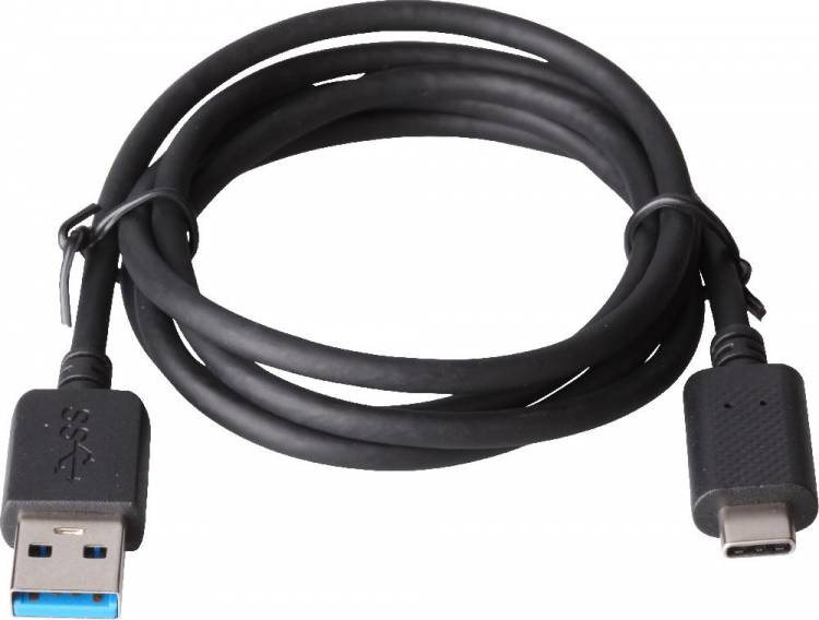 Кабель Qumo, USB-Type C, 1м, 5/9/12В, 2A, 18Вт, опл. PVC, кон. PVC, круглый, черный