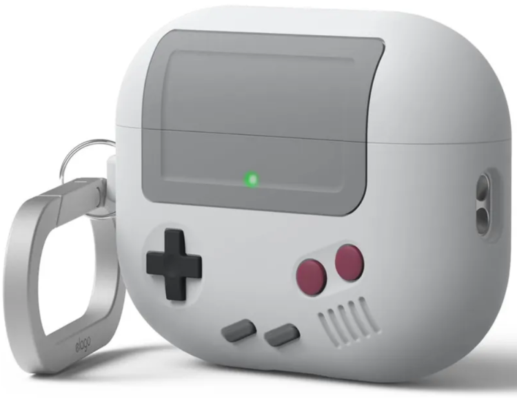 Elago Чехол для AirPods Pro 3 | Не препятствует беспроводной зарядке | Unique AW5 Game console Hang case, Light Grey
