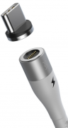Кабель USB BASEUS Zinc Magnetic Safe, USB - Type-C, 3A, 1 м, белый, на магните CATXC-M02