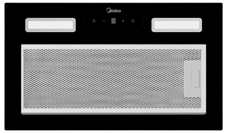 Midea Вытяжка встраиваемая MH60I550GB на 28 кв.м | ВхШхГ:  29.9×52×28.4 см | Режимы работы: Отвод / рециркуляция | Количество скоростей: 3
