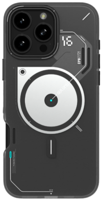 Aulumu A16 Чехол для iPhone 16 Pro, TPU IMD совместим с MagSafe, серый полупрозрачный 