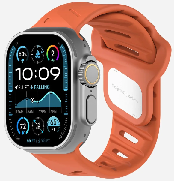 Aulumu A02 Спортивный ремешок Sport Band для Apple Watch | Оранжевый цвет | Алюминиевая застежка |