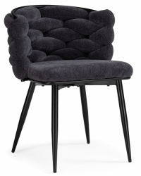 Woodville Стул на металлокаркасе "Rendi" серо-синий / черный | Ширина - 64; Глубина - 70; Высота - 77 см