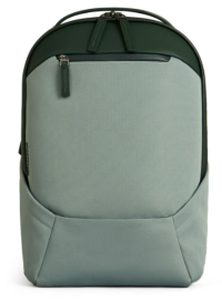 Troubadour Apex 3.0  Green Smoke and Obsidian Green| Рюкзак из водонепроницаемой ткани | Веганская кожа | Отделение для ноутбука 17" | Внутренние и внешние карманы | USB-порт для зарядки | Стильный дизайн | 47×30×17 см