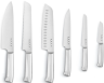 Smeg Комплект ножей: 6 ножей + подставка | Материал ножей: Нержавеющая сталь | Материал пазов для ножей: Дерево акации | Для овощей | Универсальный | Для мяса | Сантоку | Для хлеба | Шеф-нож | пастельный голубой