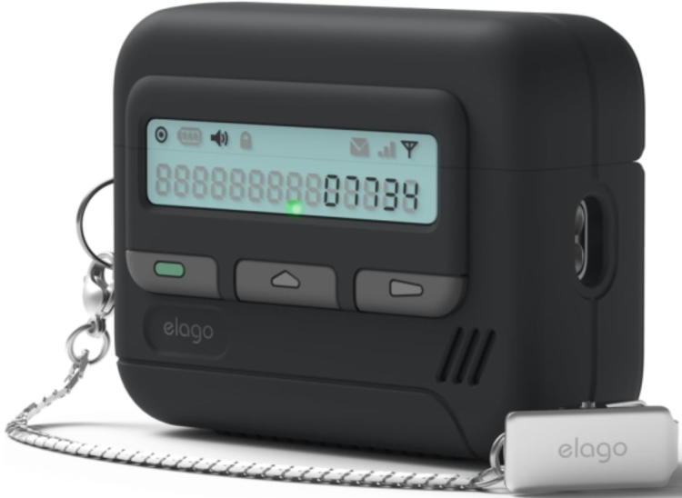 Elago Чехол для AirPods Pro 3 | Не препятствует беспроводной зарядке | Unique Pager Hang case, Black