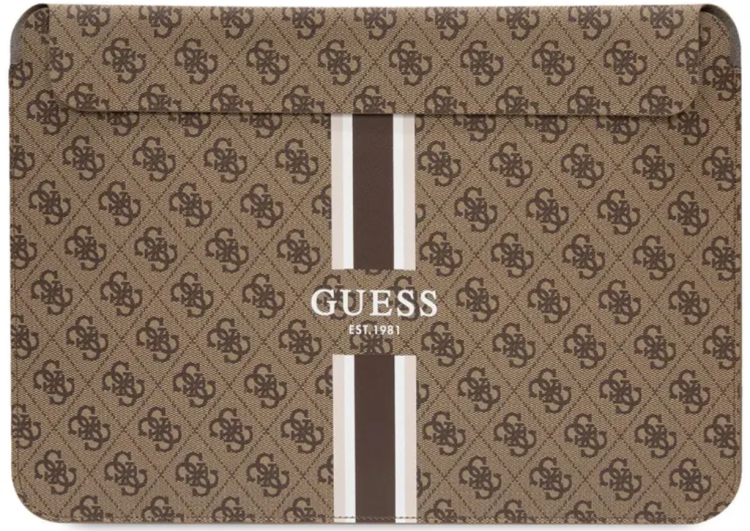 Guess Чехол для ноутбуков 13"/14" | Магнитная застежка | 35.5 х 24 х 1.8 см | Страна бренда: США | Sleeve 4G Stripes, Brown
