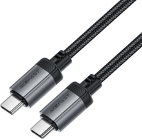 Acefast C20-03 Кабель для зарядки и передачи данных USB-C To USB-C | Мощность: 60 Вт | Тканевая оплётка | Длина: 1.2м |  Aluminum Alloy Charging Data Cable, черный