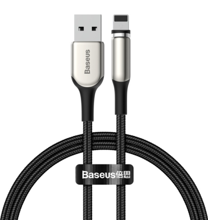 Кабель USB BASEUS Zinc Magnetic, USB - Lightning, 2А, 1 м, черный CALXC-H01