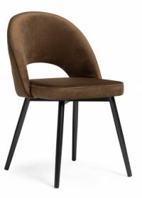  Woodville стул на металлокаркасе "Клэйн" ,  MR-7 / черный , материал каркаса - металл , материал обивки- велюр , 50см*56см*81см , страна производства - Россия / 552096