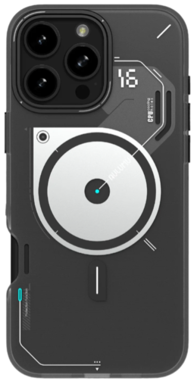 Aulumu A16 Чехол для iPhone 16 Pro Max, TPU IMD совместим с MagSafe, серый полупрозрачный