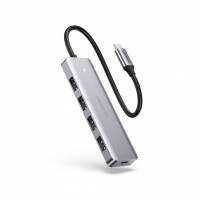 Ugreen Хаб CM219 4-Port USB3.0 Hub with USB-C Power Supply, gray