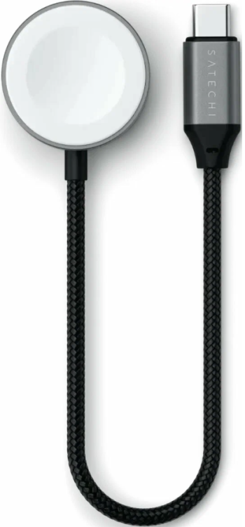 Satechi Кабель зарядный для Apple Watch | USB-C | Мощность зарядки: до 5 Вт | Длина кабеля: 19 см | Материалы: алюминиевый корпус, нейлоновая оплётка | Magneti
