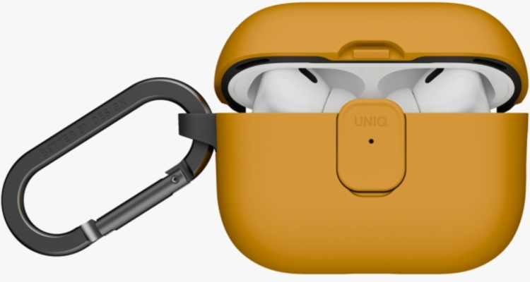 Uniq Чехол для Airpods Pro 3 | Магнитный замок | Не препятствует беспроводной зарядке | Clyde Lock case Racing, Yellow/Dark Grey