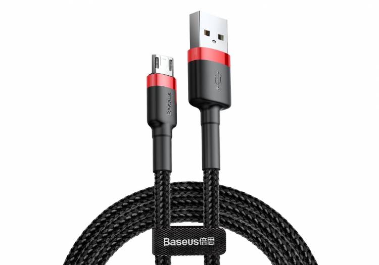 Кабель USB BASEUS Cafule, USB - MicroUSB, 1.5А, 2 м, красный+черный CAMKLF-C91