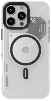 Aulumu A16 Чехол для iPhone 16 Pro Max, TPU IMD совместим с MagSafe, белый полупрозрачный 